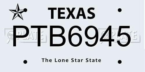 PTB6945 Texas License Plate