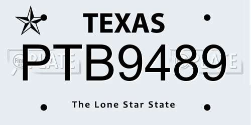 PTB9489 Texas License Plate