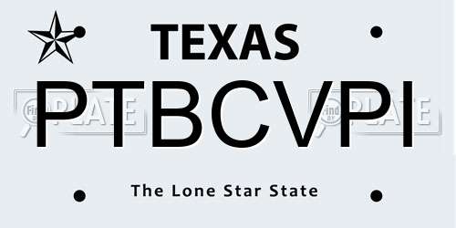PTBCVPI Texas License Plate