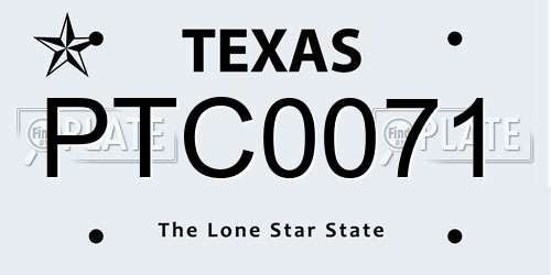 PTC0071 Texas License Plate
