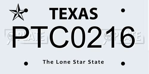 PTC0216 Texas License Plate