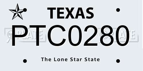 PTC0280 Texas License Plate