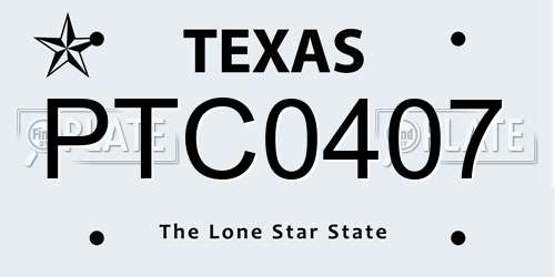 PTC0407 Texas License Plate