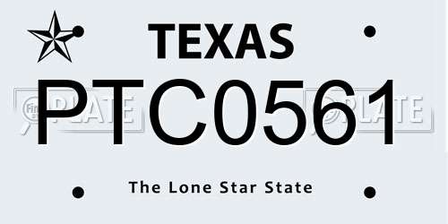 PTC0561 Texas License Plate