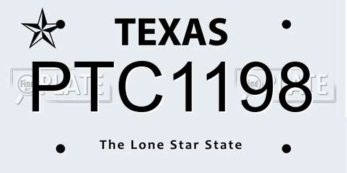 PTC1198 Texas License Plate
