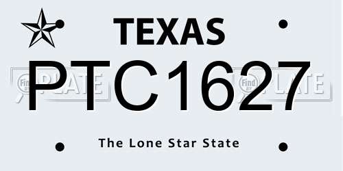 PTC1627 Texas License Plate