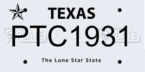 PTC1931 Texas License Plate