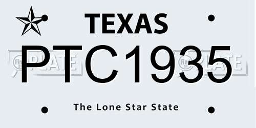 PTC1935 Texas License Plate