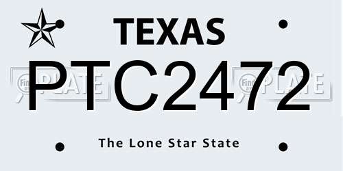 PTC2472 Texas License Plate