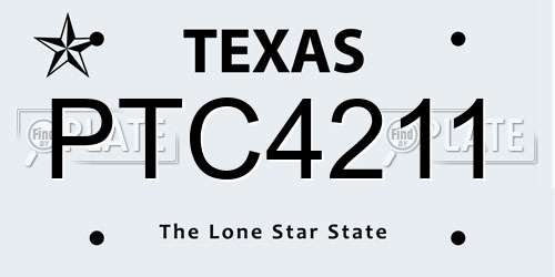 PTC4211 Texas License Plate