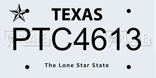PTC4613 Texas License Plate