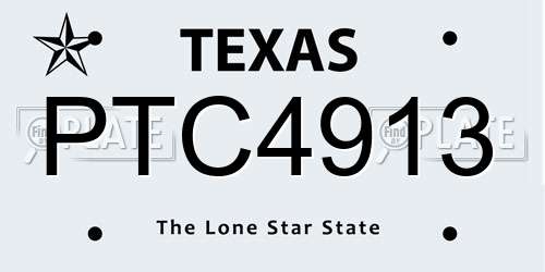 PTC4913 Texas License Plate