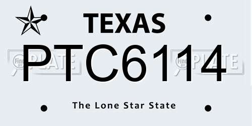 PTC6114 Texas License Plate