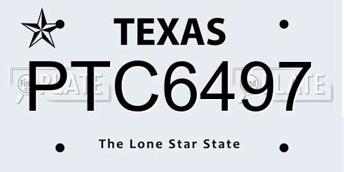 PTC6497 Texas License Plate