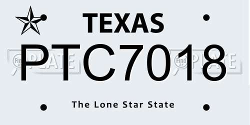 PTC7018 Texas License Plate