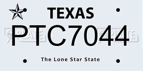 PTC7044 Texas License Plate