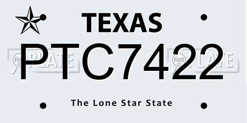 PTC7422 Texas License Plate