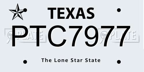 PTC7977 Texas License Plate