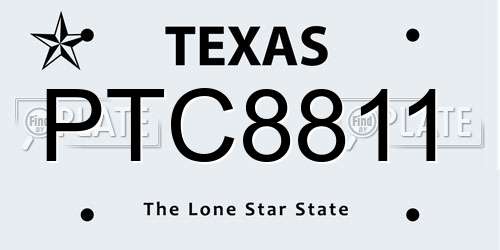 PTC8811 Texas License Plate