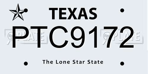 PTC9172 Texas License Plate