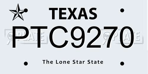 PTC9270 Texas License Plate