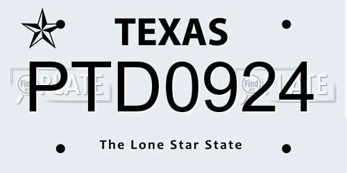 PTD0924 Texas License Plate