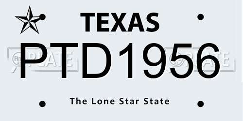 PTD1956 Texas License Plate