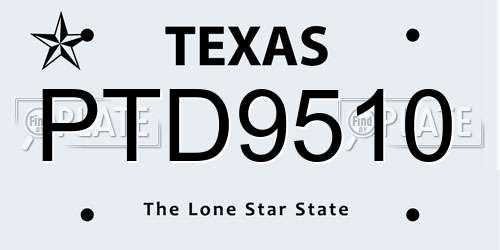 PTD9510 Texas License Plate