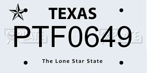 PTF0649 Texas License Plate