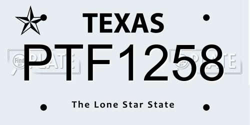 PTF1258 Texas License Plate