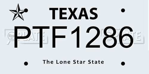PTF1286 Texas License Plate