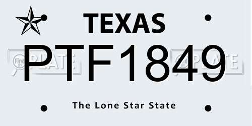 PTF1849 Texas License Plate