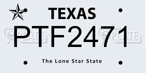 PTF2471 Texas License Plate