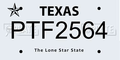 PTF2564 Texas License Plate