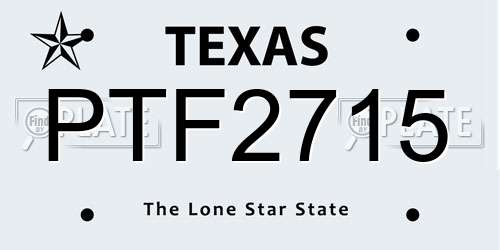 PTF2715 Texas License Plate