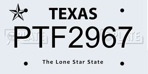 PTF2967 Texas License Plate