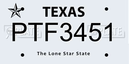 PTF3451 Texas License Plate