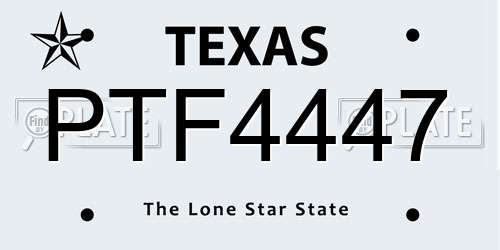 PTF4447 Texas License Plate