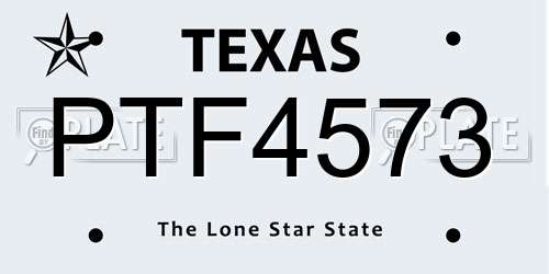 PTF4573 Texas License Plate