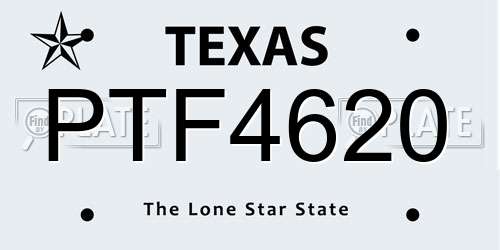 PTF4620 Texas License Plate