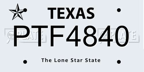 PTF4840 Texas License Plate