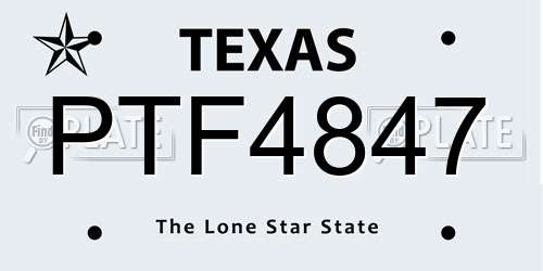 PTF4847 Texas License Plate