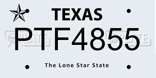 PTF4855 Texas License Plate