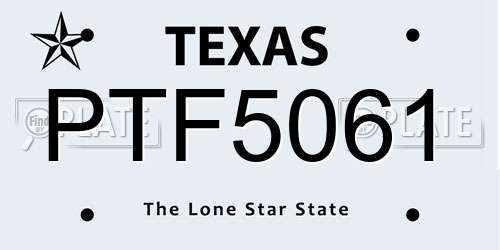 PTF5061 Texas License Plate