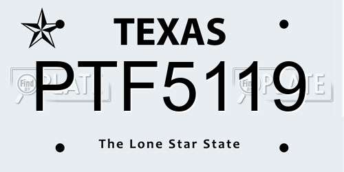 PTF5119 Texas License Plate