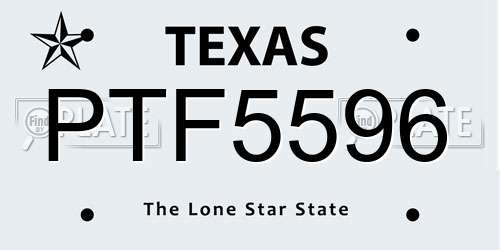 PTF5596 Texas License Plate