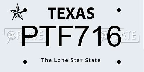 PTF716 Texas License Plate