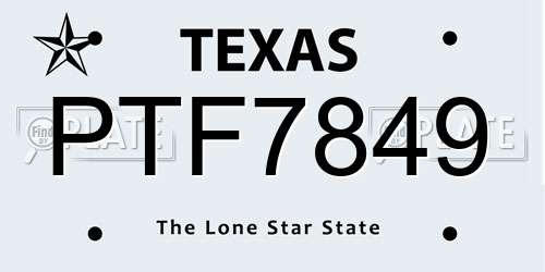 PTF7849 Texas License Plate