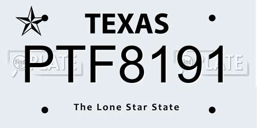 PTF8191 Texas License Plate
