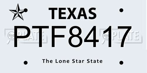 PTF8417 Texas License Plate